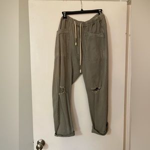 Ripped Dark Green Pants